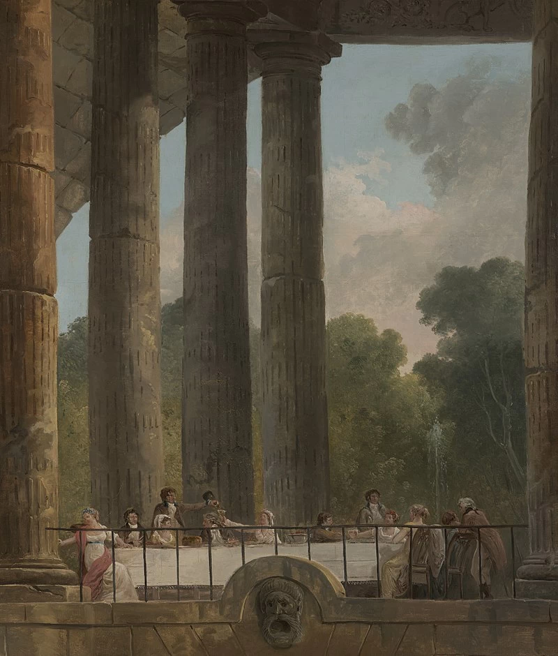 Un banchetto tra le rovine di un tempio - Yale University Art Gallery